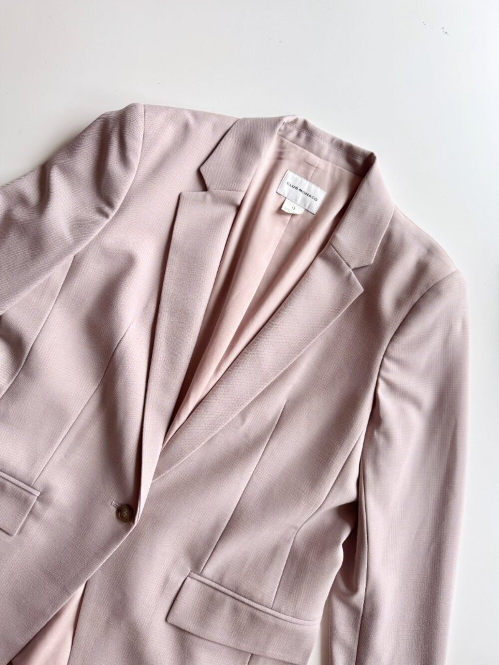 CLUB MONACO Borrem Pink Mauve Wool Blend Single Breasted Blazer, Size 12 - Picture 6 of 16